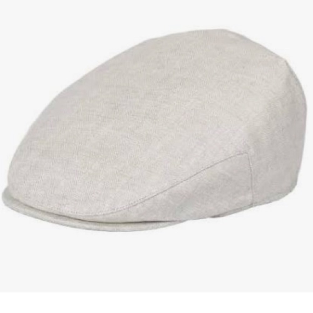 Men 100% Linen Flat Ivy Newsboy Hat NWT